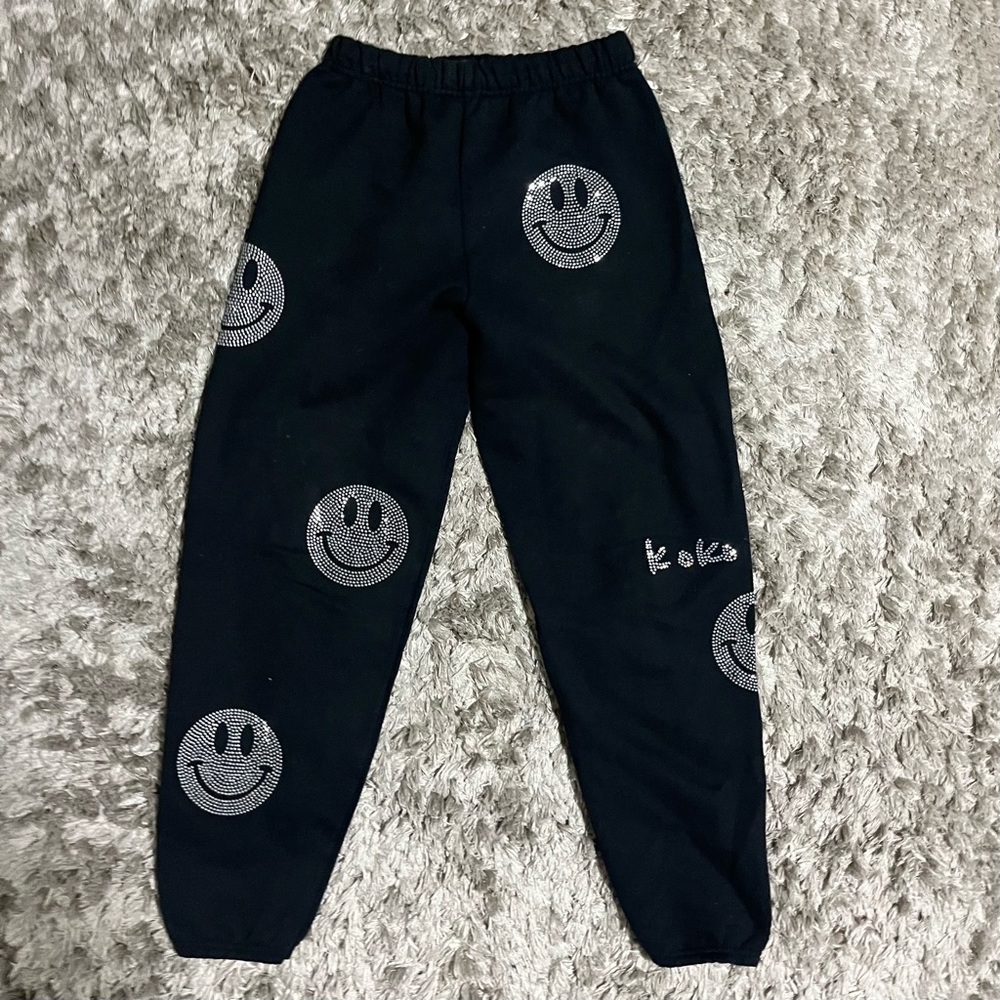 iamkoko smiley rhinestone sweatpants